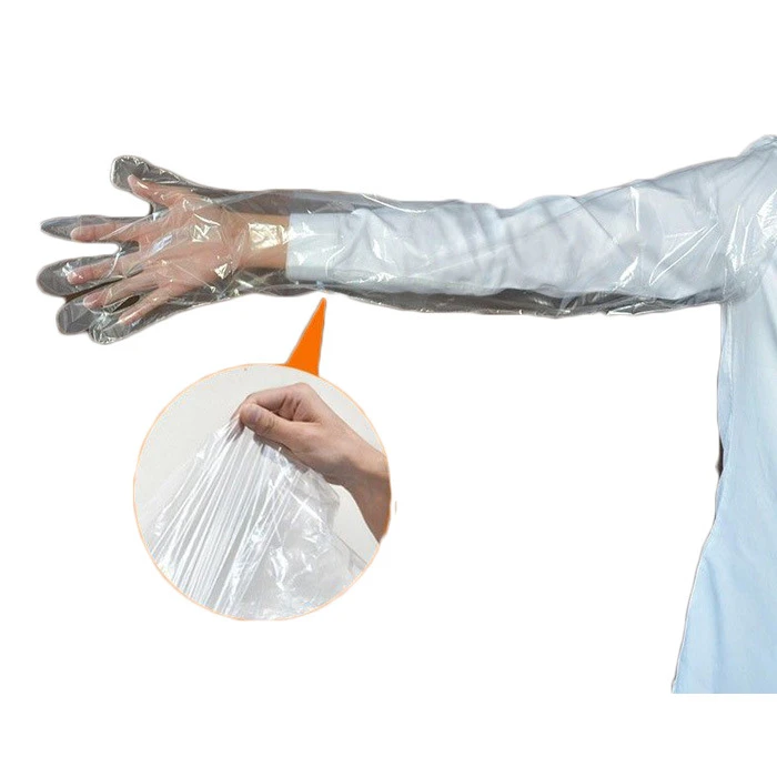 Sarung tangan plastik panjang lengan